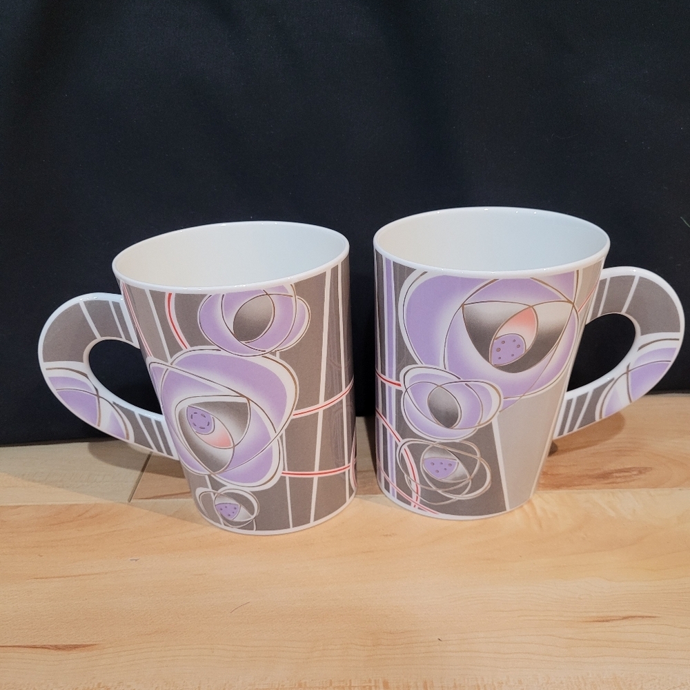 2 Dunoon Oriel Mugs In The Style Of Mackintosh